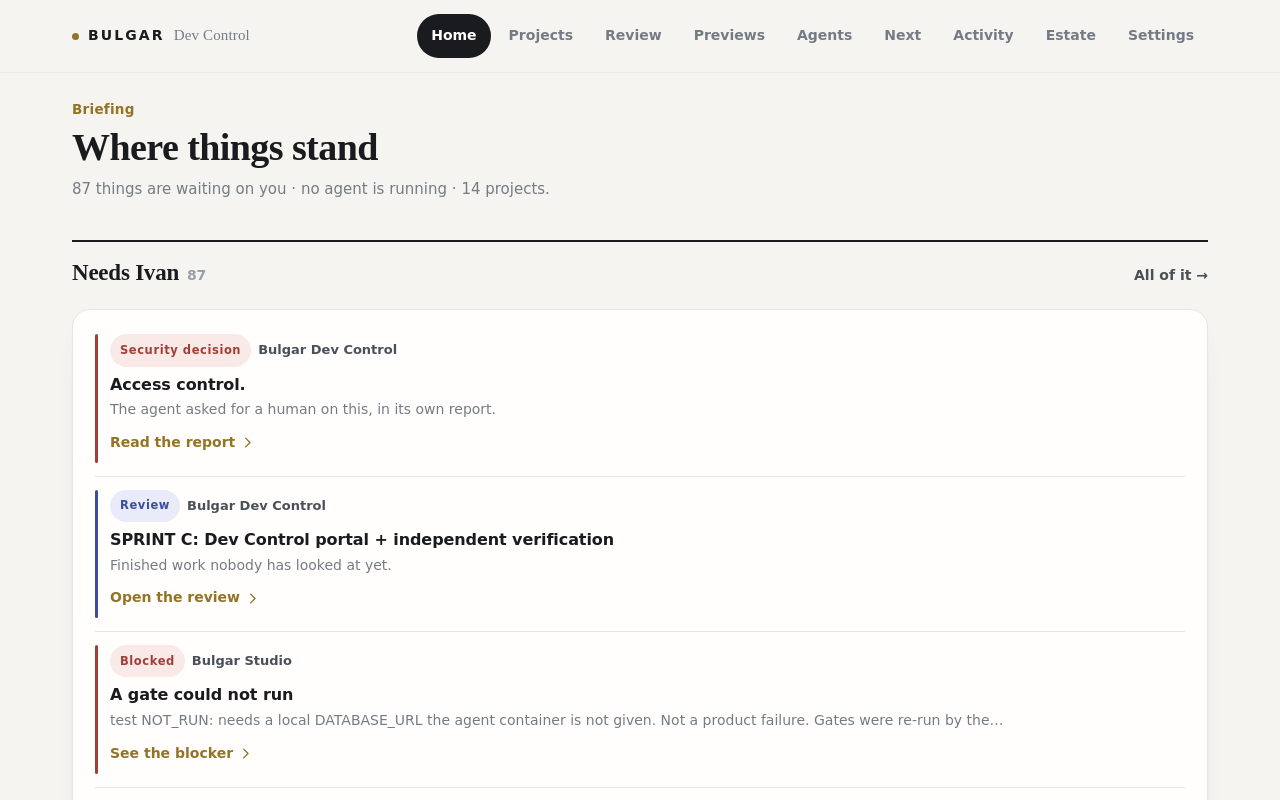 Screenshot of the running web