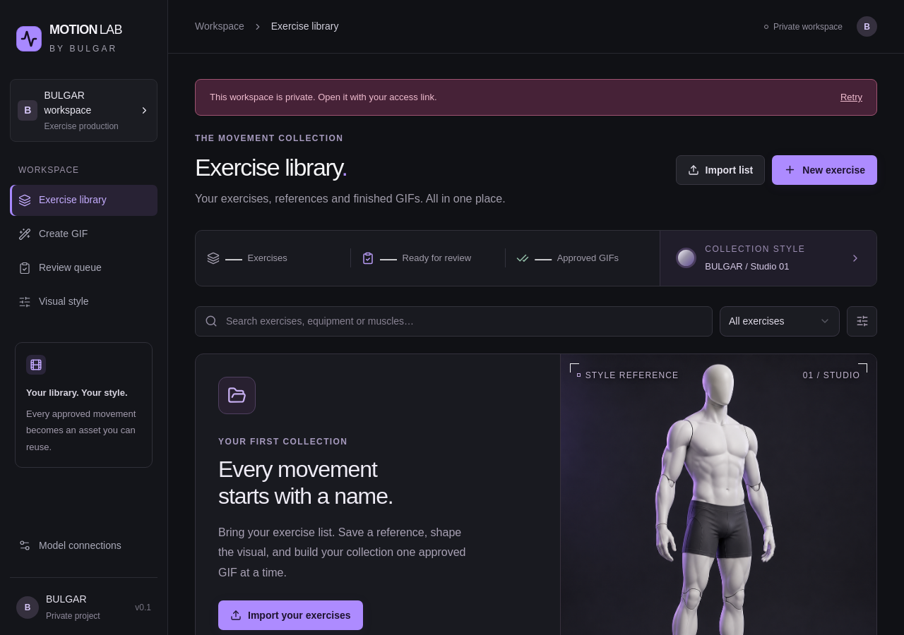 Screenshot of the running web