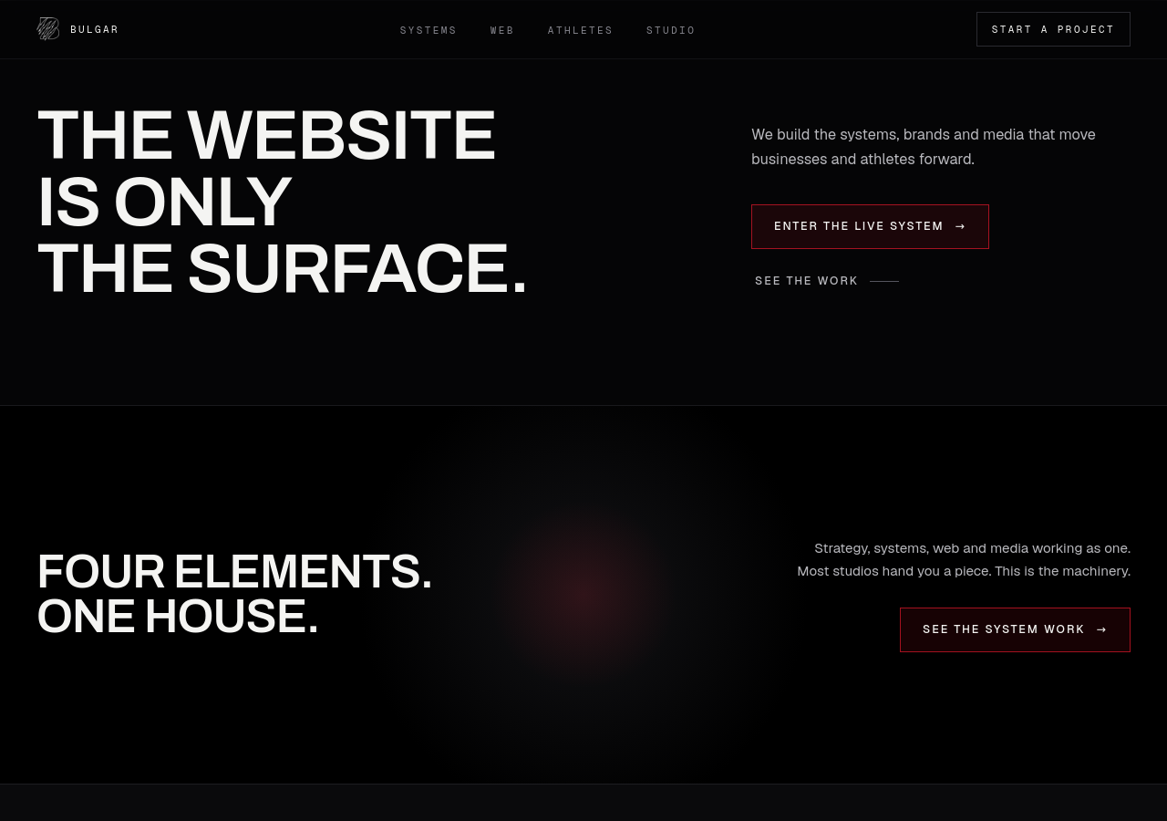 Screenshot of the running web