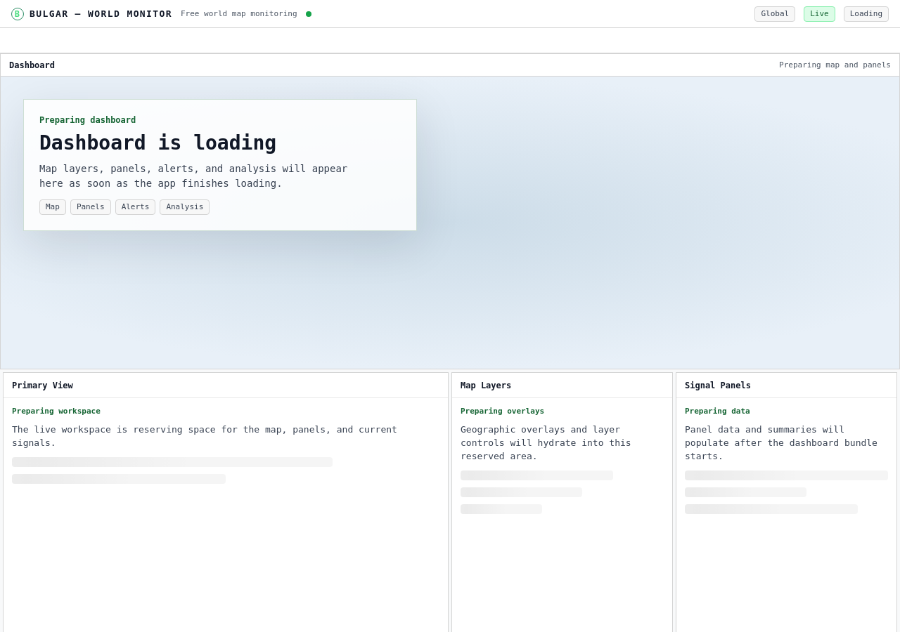 Screenshot of the running web